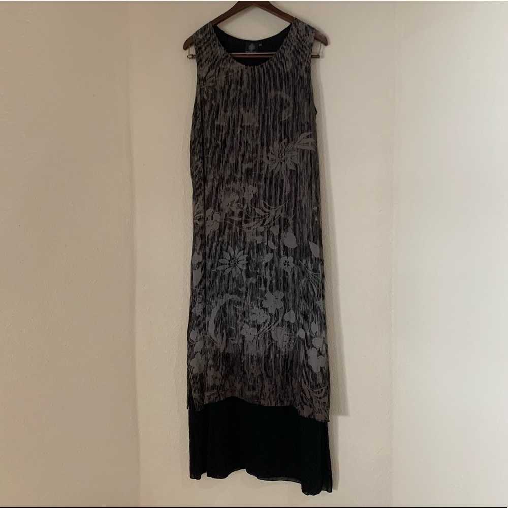 Black layered sheath dress